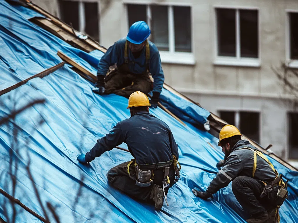 installing-roof-tarp